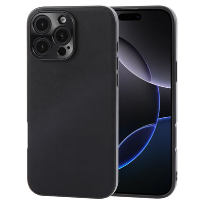 For iPhone 16 Pro Max GEBEI Plain Leather TPU Hybrid PU Phone Case(Black) by GEBEI