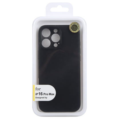 For iPhone 16 Pro Max GEBEI Plain Leather TPU Hybrid PU Phone Case(Black) by GEBEI