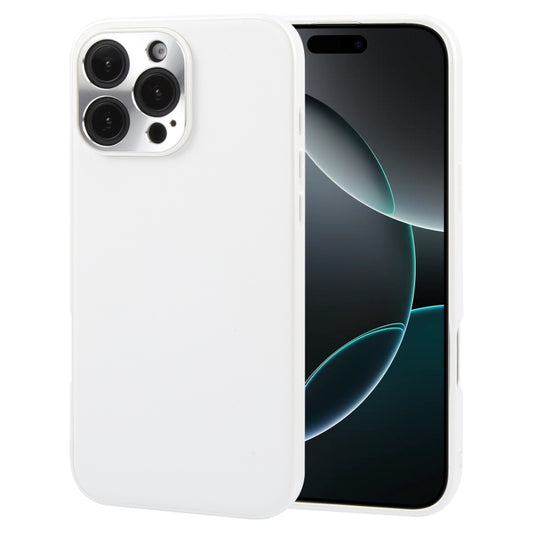 For iPhone 16 Pro GEBEI Plain Leather TPU Hybrid PU Phone Case(White) by GEBEI