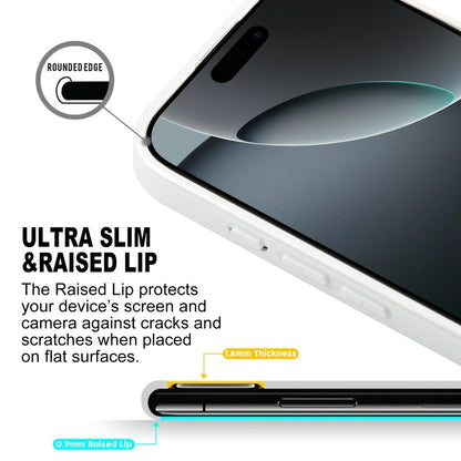 For iPhone 16 Pro GEBEI Plain Leather TPU Hybrid PU Phone Case(White) by GEBEI