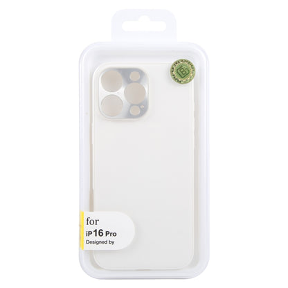 For iPhone 16 Pro GEBEI Plain Leather TPU Hybrid PU Phone Case(White) by GEBEI