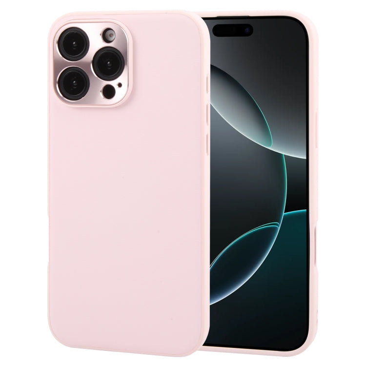 For iPhone 16 Pro GEBEI Plain Leather TPU Hybrid PU Phone Case(Pink) by GEBEI