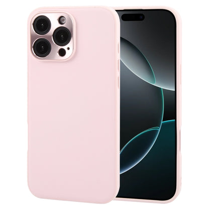 For iPhone 16 Pro GEBEI Plain Leather TPU Hybrid PU Phone Case(Pink) by GEBEI