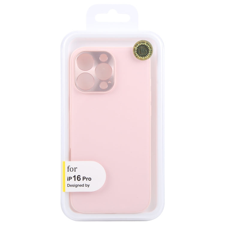 For iPhone 16 Pro GEBEI Plain Leather TPU Hybrid PU Phone Case(Pink) by GEBEI