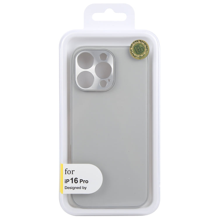 For iPhone 16 Pro GEBEI Plain Leather TPU Hybrid PU Phone Case(Grey) by GEBEI