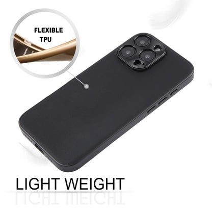 For iPhone 16 Pro GEBEI Plain Leather TPU Hybrid PU Phone Case(Black) by GEBEI