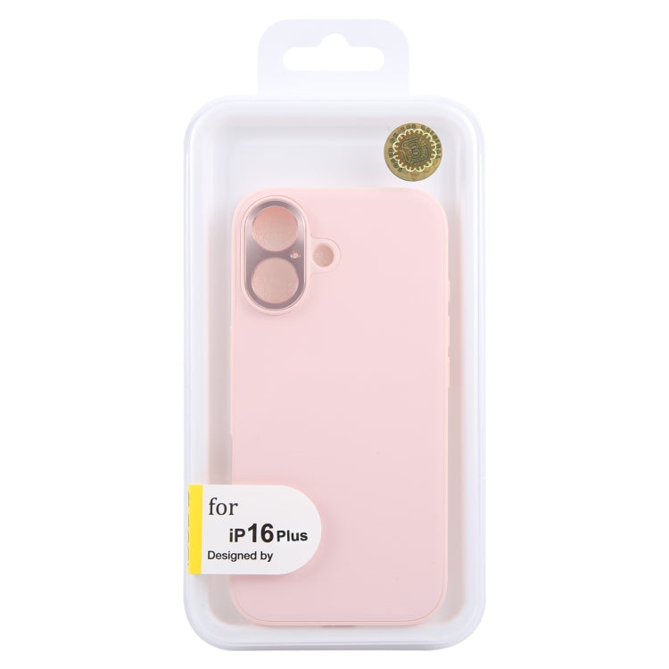 For iPhone 16 Plus GEBEI Plain Leather TPU Hybrid PU Phone Case(Pink) by GEBEI