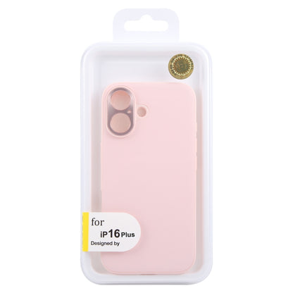For iPhone 16 Plus GEBEI Plain Leather TPU Hybrid PU Phone Case(Pink) by GEBEI