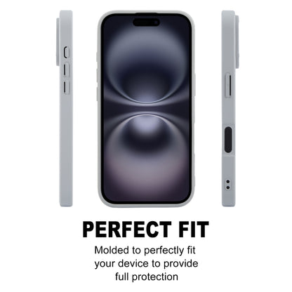 For iPhone 16 Plus GEBEI Plain Leather TPU Hybrid PU Phone Case(Grey) by GEBEI