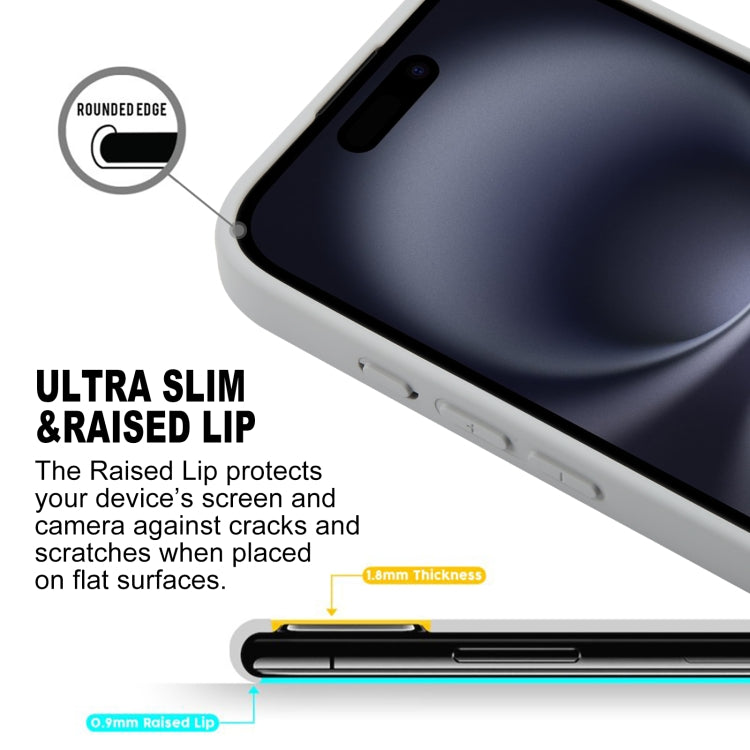 For iPhone 16 Plus GEBEI Plain Leather TPU Hybrid PU Phone Case(Grey) by GEBEI