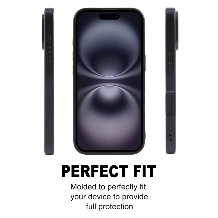 For iPhone 16 Plus GEBEI Plain Leather TPU Hybrid PU Phone Case(Black) by GEBEI