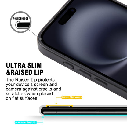 For iPhone 16 Plus GEBEI Plain Leather TPU Hybrid PU Phone Case(Black) by GEBEI