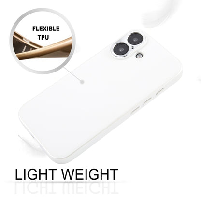 For iPhone 16 GEBEI Plain Leather TPU Hybrid PU Phone Case(White) by GEBEI