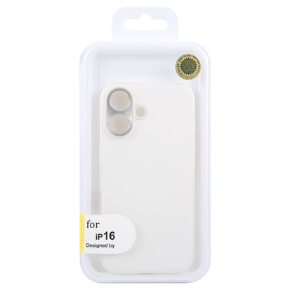 For iPhone 16 GEBEI Plain Leather TPU Hybrid PU Phone Case(White) by GEBEI