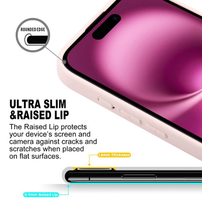 For iPhone 16 GEBEI Plain Leather TPU Hybrid PU Phone Case(Pink) by GEBEI