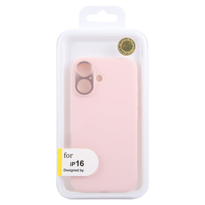 For iPhone 16 GEBEI Plain Leather TPU Hybrid PU Phone Case(Pink) by GEBEI
