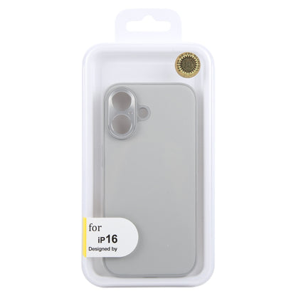 For iPhone 16 GEBEI Plain Leather TPU Hybrid PU Phone Case(Grey) by GEBEI