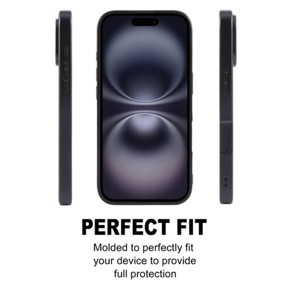 For iPhone 16 GEBEI Plain Leather TPU Hybrid PU Phone Case(Black) by GEBEI