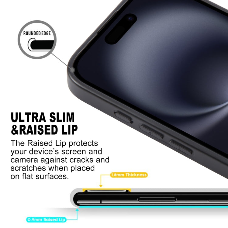 For iPhone 16 GEBEI Plain Leather TPU Hybrid PU Phone Case(Black) by GEBEI