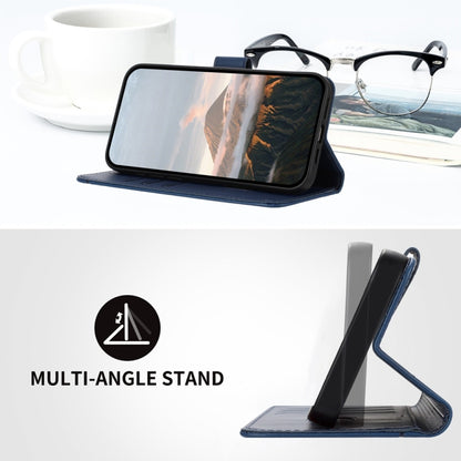 For iPhone 16e Triangle Pattern Buckle Clasp Leather Phone Case(Royal Blue) by bashfashion