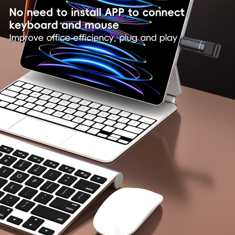 2 in 1 8 Pin to USB and Type-C Earphone Adapter(Grey) by bashfashion