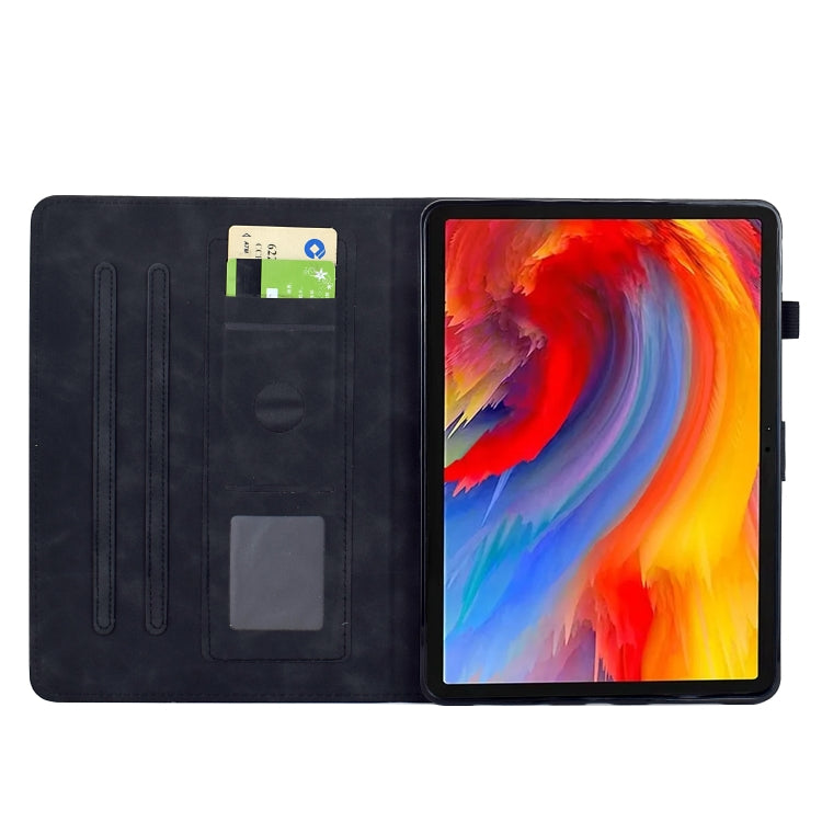 For iPad 10.2 2021 / 10.5 2019 Flowers and Bird Embossed Smart Leather Tablet Case(Black) by bashfashion