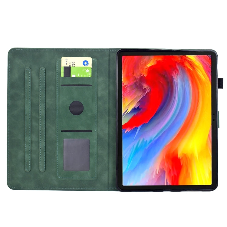 For iPad 9.7 2018 / 2017 Flowers and Bird Embossed Smart Leather Tablet Case(Green) by bashfashion