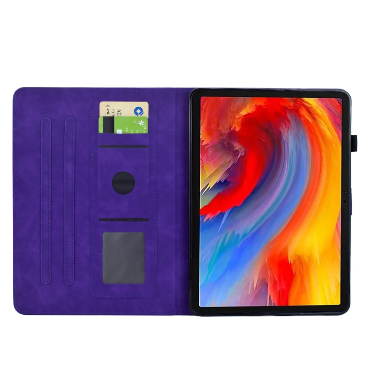For iPad mini 2024 / mini 6 Flowers and Bird Embossed Smart Leather Tablet Case(Purple) by bashfashion
