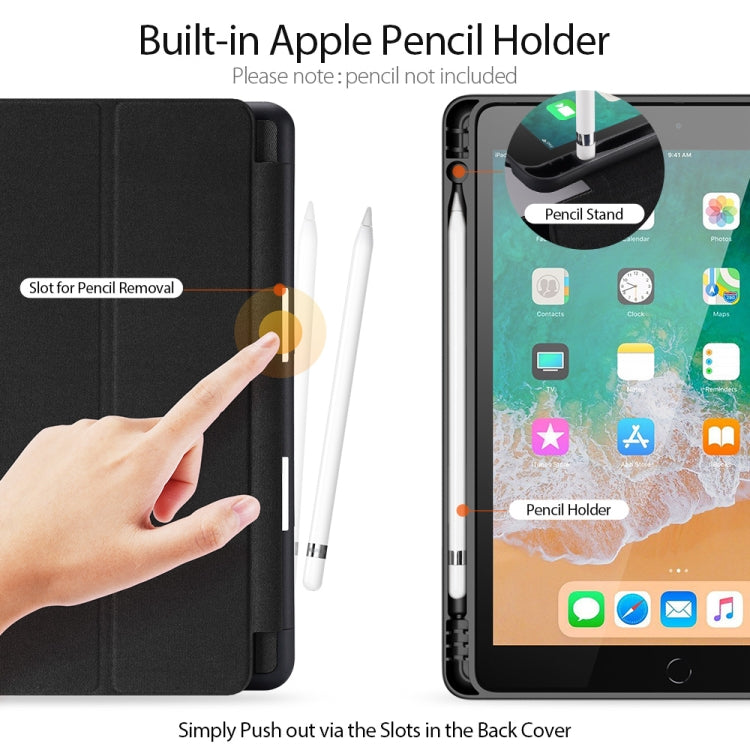 For iPad 9.7 inch(2017)/9.7 inch(2018)/iPad 6 DUX DUCIS Domo Series Horizontal Flip Magnetic PU Leather Case with Three-folding Holder & Pen Slot(Black) by DUX DUCIS