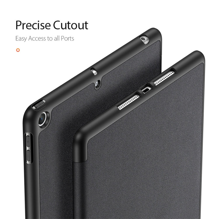 For iPad 9.7 inch(2017)/9.7 inch(2018)/iPad 6 DUX DUCIS Domo Series Horizontal Flip Magnetic PU Leather Case with Three-folding Holder & Pen Slot(Black) by DUX DUCIS