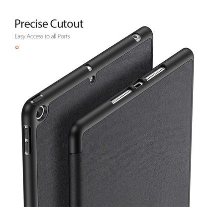 For iPad 9.7 inch(2017)/9.7 inch(2018)/iPad 6 DUX DUCIS Domo Series Horizontal Flip Magnetic PU Leather Case with Three-folding Holder & Pen Slot(Black) by DUX DUCIS