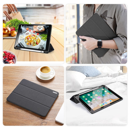 For iPad 9.7 inch(2017)/9.7 inch(2018)/iPad 6 DUX DUCIS Domo Series Horizontal Flip Magnetic PU Leather Case with Three-folding Holder & Pen Slot(Black) by DUX DUCIS