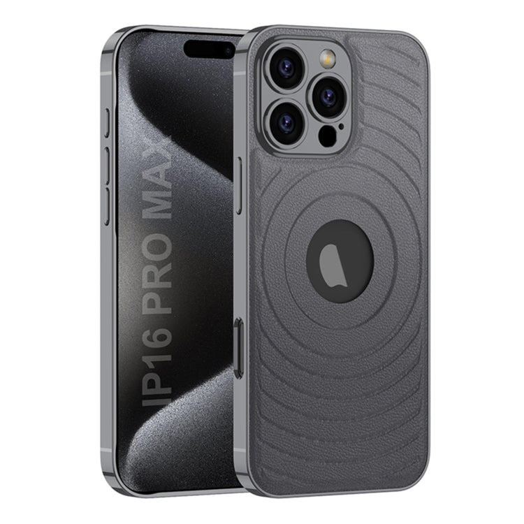 For iPhone 16 Pro GKK Plating Leather Wave MagSafe Phone Case(Grey) by GKK