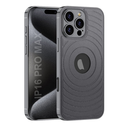 For iPhone 16 Pro GKK Plating Leather Wave MagSafe Phone Case(Grey) by GKK