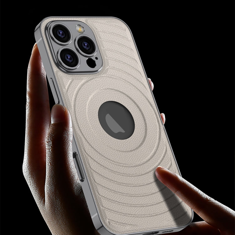 For iPhone 16 Pro GKK Plating Leather Wave MagSafe Phone Case(Carbon Fiber) by GKK