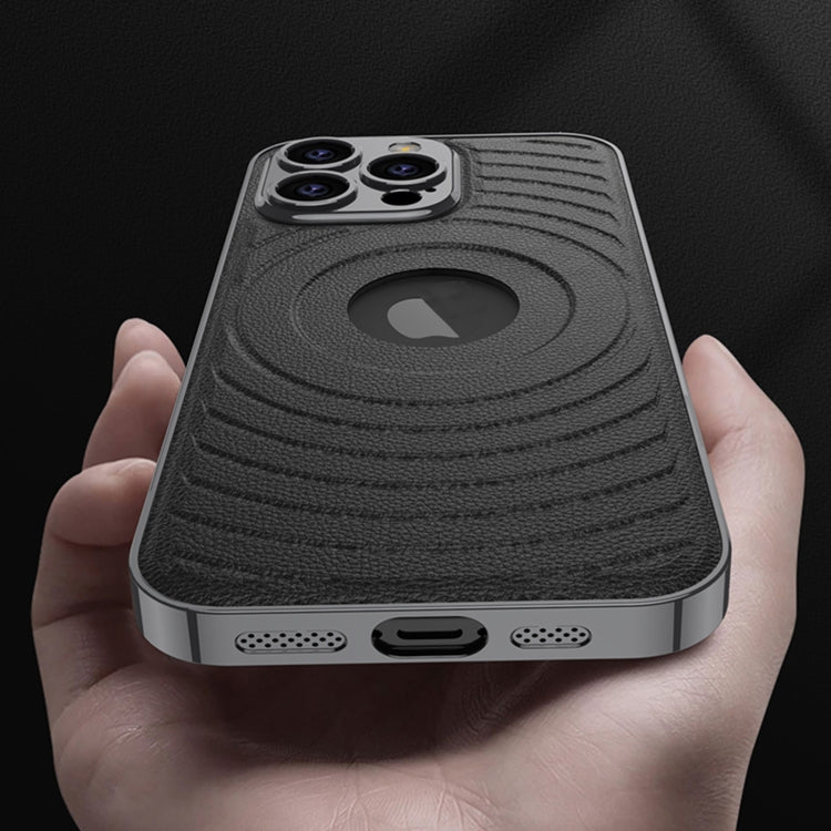 For iPhone 16 Pro GKK Plating Leather Wave MagSafe Phone Case(Carbon Fiber) by GKK