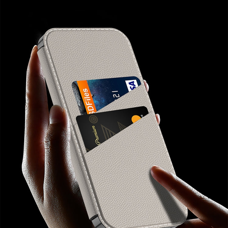 For iPhone 16 Pro Max GKK Plating Phantom Flip Leather MagSafe Phone Case(Titanium Gray) by GKK