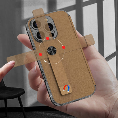 For iPhone 16 Pro Max GKK Plating Phantom Flip Leather MagSafe Phone Case(Brown) by GKK