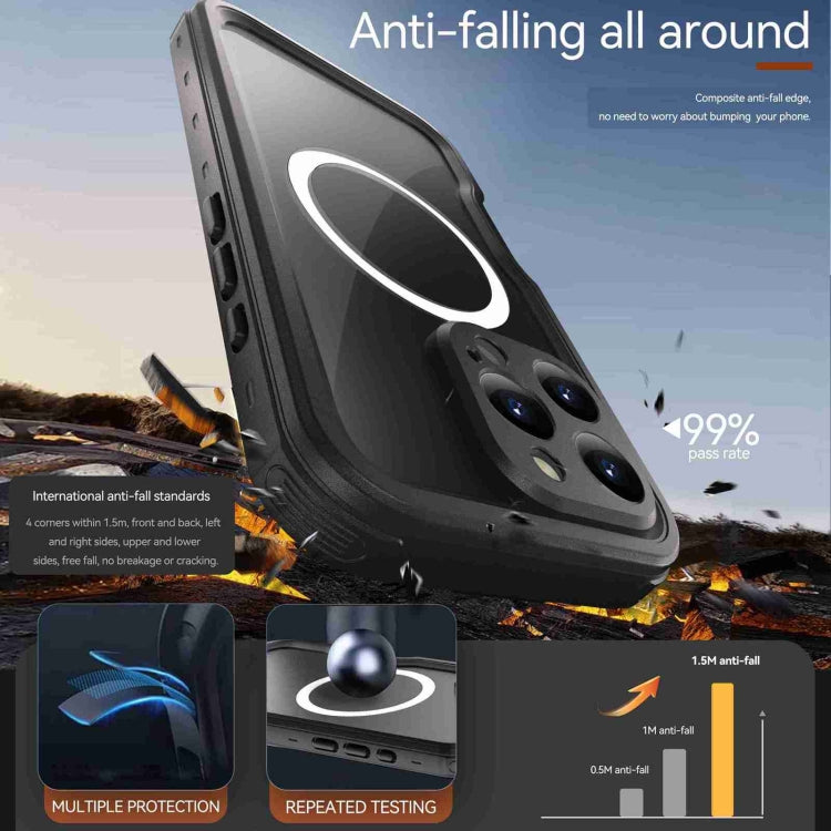 For iPhone 16 Pro RedPepper IP68 Waterproof Triple-proof MagSafe Phone Case(Black) by RedPepper