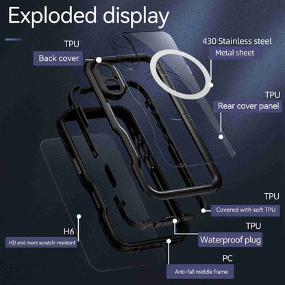 For iPhone 16 Plus RedPepper IP68 Waterproof Triple-proof MagSafe Phone Case(Black) by RedPepper