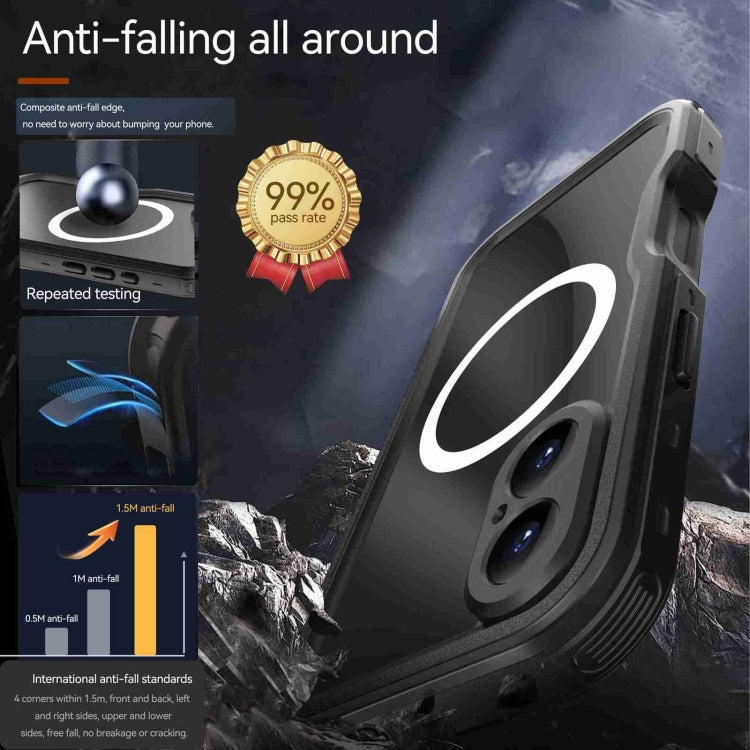 For iPhone 16 Plus RedPepper IP68 Waterproof Triple-proof MagSafe Phone Case(Black) by RedPepper