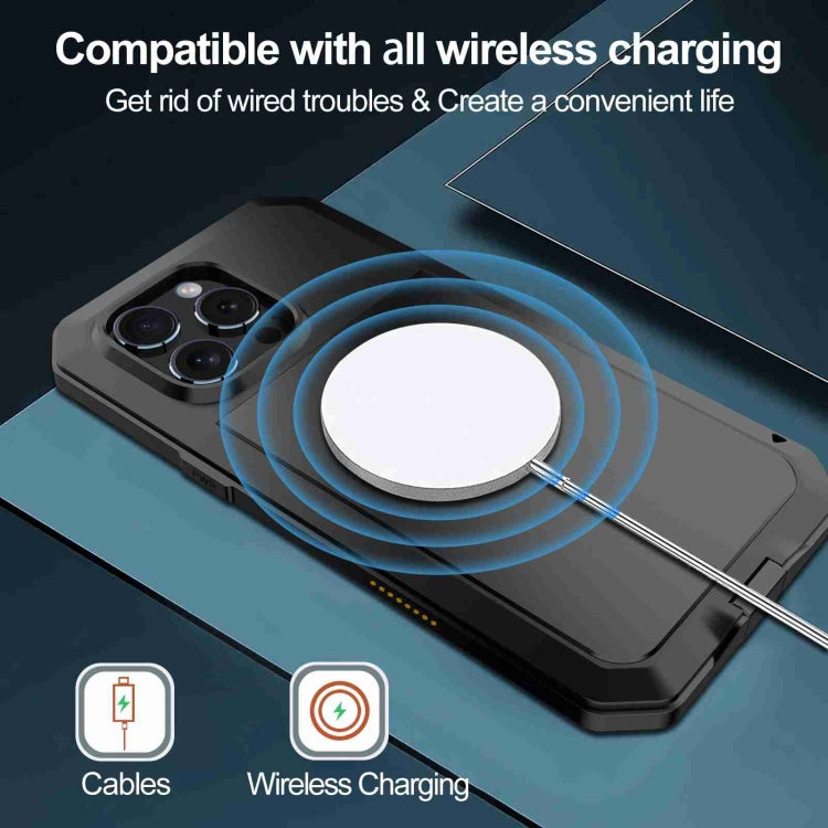 For iPhone 16 Pro RedPepper Triple-proof Metal Phone Case(Black) by RedPepper