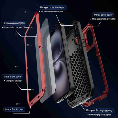 For iPhone 16 RedPepper Triple-proof Metal Phone Case(Red) by RedPepper