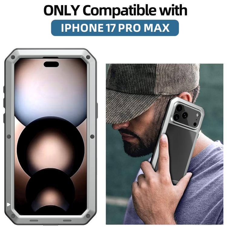 For iPhone 17 Pro Max RedPepper Triple-proof Metal Phone Case(Silver) by RedPepper