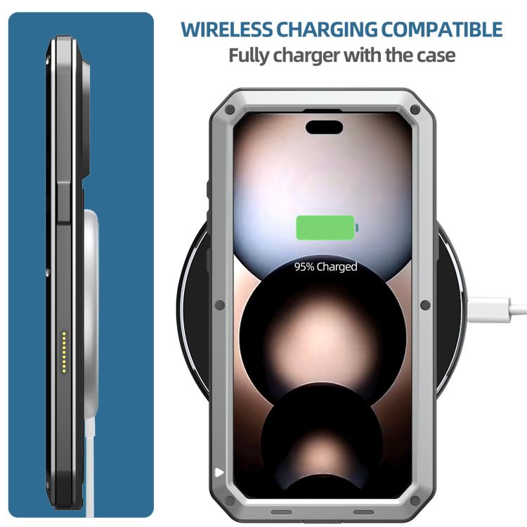 For iPhone 17 Pro RedPepper Triple-proof Metal Phone Case(Silver) by RedPepper