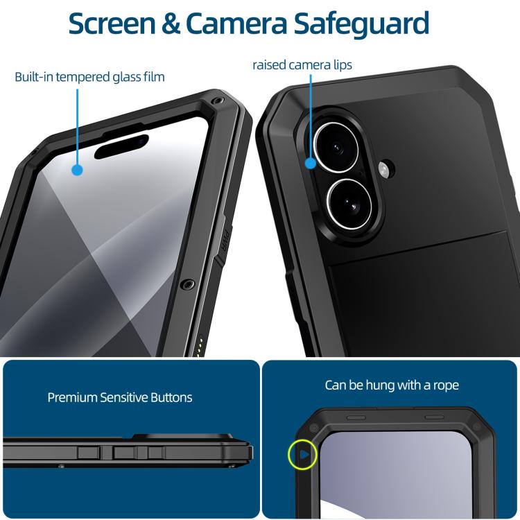 For iPhone 17 RedPepper Triple-proof Metal Phone Case(Black) by RedPepper