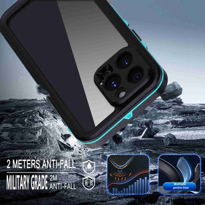 For iPhone 16 Pro Max RedPepper Transparent Dot IP68 Waterproof Triple-proof Phone Case(Black Blue) by RedPepper