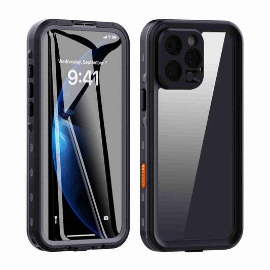 For iPhone 16 Pro Max RedPepper Transparent Dot IP68 Waterproof Triple-proof Phone Case(Black Dark Grey) by RedPepper