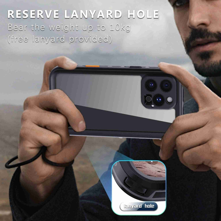 For iPhone 16 Pro Max RedPepper Transparent Dot IP68 Waterproof Triple-proof Phone Case(Black Dark Grey) by RedPepper