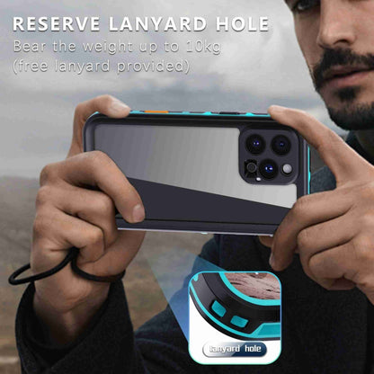 For iPhone 16 Pro RedPepper Transparent Dot IP68 Waterproof Triple-proof Phone Case(Black Blue) by RedPepper